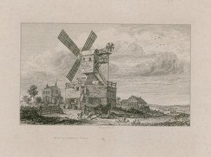 Mølle på Wimbledon Common af George Cooke