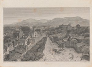 Forum Romanum fra Capitoltårnet af George Cooke