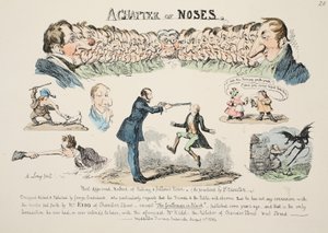 A Chapter of Noses, pub. 1834 (håndfarvet gravering) af George Cruikshank