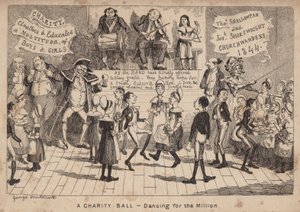 Et velgørenhedsbal - dans for millionen; tegneserie af George Cruikshank