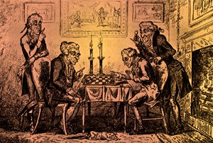 Et spil skak af George Cruikshank