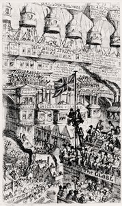 Et malthusiansk syn på fremtidens overfyldte London, England, efter Thomas Malthus