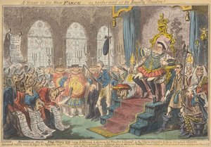 En scene i den nye farce - som opført på royalteatret! af George Cruikshank