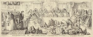 En satirisk tegneserie af Queens Bench af George Cruikshank