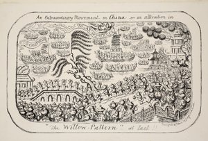 En ekstraordinær bevægelse om Kina - eller - endelig en ændring i Pilemønsteret!!, pub. 1853 af George Cruikshank