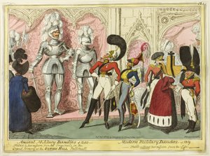 Gamle og moderne militære dandyer fra 1450 af George Cruikshank