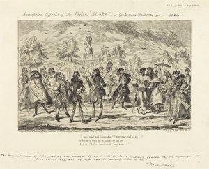 Forventede effekter af skræddernes "strejke" af George Cruikshank