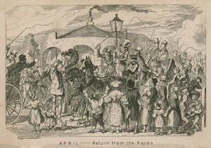 April - Tilbage fra løb af George Cruikshank
