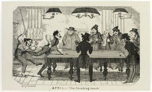 April - Den sidste finish fra George Cruikshanks stålstik til The Comic Almanacks: 1835-1853 af George Cruikshank