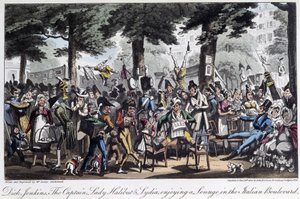 Boulevard des Italiens - i "Life in Paris" af David Carey, London af George Cruikshank