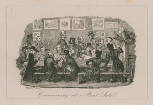 Kendere ved et trykudsalg af George Cruikshank