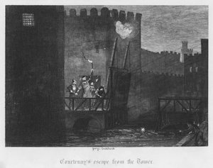 Courtenays flugt fra tårnet (gravering) af George Cruikshank