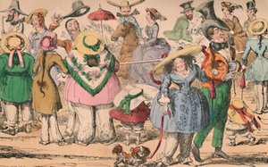 Cruikshanks Exhibition of Bloomers i Hyde Park, 1852, c1870 af George Cruikshank
