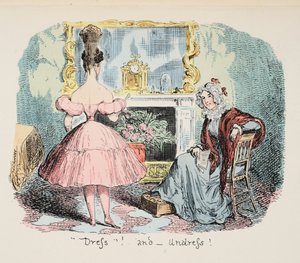 Påklædning og afklædning, pub. 1832 (Håndfarvet gravering) af George Cruikshank