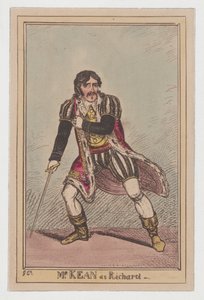 Edmund Kean som Richard III, ca. 1814., ca. 1814. af George Cruikshank