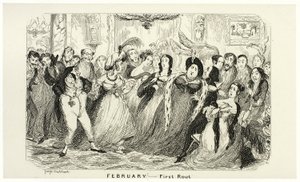 Februar - Første rute fra George Cruikshanks stålstik til The Comic Almanacks: 1835-1853 af George Cruikshank