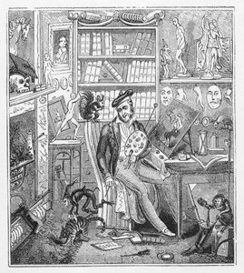 Frontispice illustration til Cruikshank at Home (gravering) af George Cruikshank