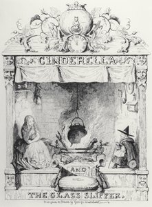 Frontispice af Askepot og glastøflen af Charles Perrault af George Cruikshank
