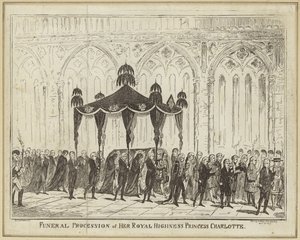 Begravelsesoptog for hendes kongelige højhed prinsesse Charlotte af George Cruikshank