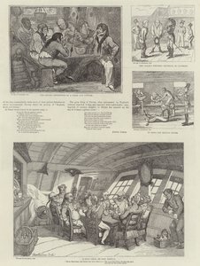 Humoristisk kunst på Royal Naval Exhibition af George Cruikshank