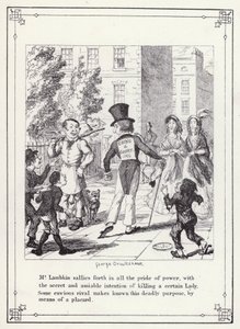 Illustration til The Bachelors Own Book, or The Progress of Mr Lambkin (Gent) (gravering) af George Cruikshank