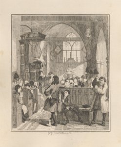 Jack Sheppard begår røveriet i Willesden Kirke af George Cruikshank