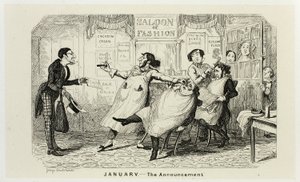 Januar - Meddelelsen fra George Cruikshanks stålstik til The Comic Almanacks: 1835-1853 af George Cruikshank