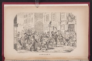 Januar fra The Comic Almanack af George Cruikshank