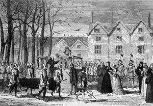 Lady Jane Gray møder liget af sin mand på vej til stilladset, 1554 1840 af George Cruikshank