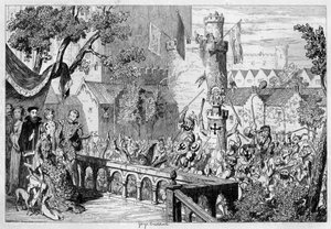 Masque i paladshaven i Tower of London, 1840. af George Cruikshank