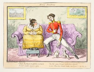 Pengejagt, 1835 (håndfarvet gravering) af George Cruikshank