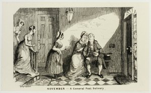 November - En generel postomdeling i opposition fra George Cruikshanks stålætsninger til The Comic Almanacks: 1835-1853 af George Cruikshank