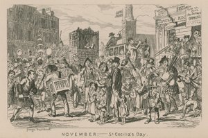 november - Sankt Cecilias dag af George Cruikshank