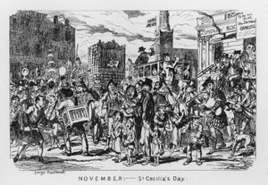 november, Sankt Cecilias dag (gravering) af George Cruikshank