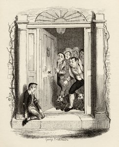 Oliver Twist ved Mrs Maylies dør, fra 