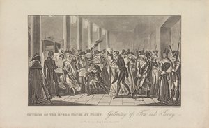 Uden for operahuset om natten af George Cruikshank