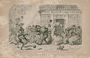 Folk kæmper mod den kraftige vind af George Cruikshank