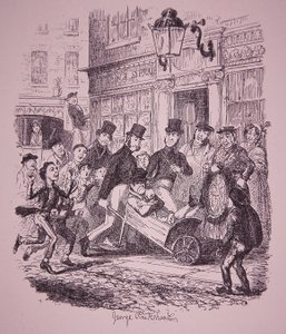Lommetyv fanget af politiet, begyndelsen af det 19. århundrede (gravering) af George Cruikshank