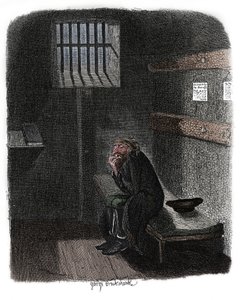 Scene fra Oliver Twist af Charles Dickens, 1837