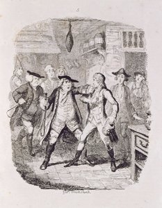 Squire Western Seizing Jones at Upton, fra "Tom Jones, the History of a Foundling", graveret af kunstneren, illustration fra "The Works of Henry Fielding", udgivet af Henry G. Bohn, 1853 af George Cruikshank