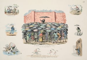 St Swithuns Chapel Cold-bath marker, pub. 1833 (håndkoloreret gravering) af George Cruikshank