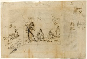 Studie til Danselektionen, del 2: Menuetten af George Cruikshank