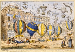Taxiballoner, pub. af G. Humphrey, 1825 af George Cruikshank
