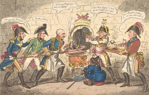 De allierede bagere eller den korsikanske tudse i hullet, 1. april 1814., 1. april 1814. af George Cruikshank
