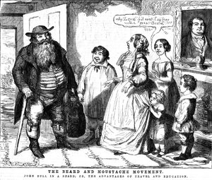 Skæg- og overskægsbevægelsen, 1854 af George Cruikshank