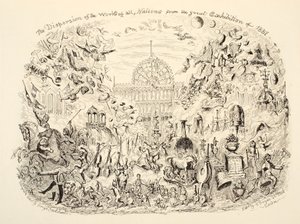 Spredningen af alle nationers værker fra den store udstilling i 1851, pub. 1851 af George Cruikshank