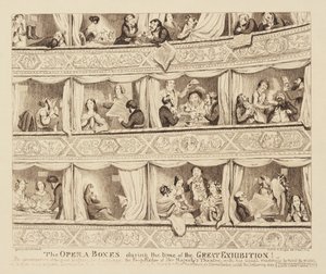 Operaboksene under den store udstillings tid, 1851 af George Cruikshank