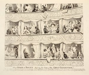 Operaboksene under den store udstillings tid, pub. 1851 af George Cruikshank