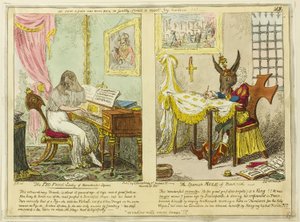 The Pig Faced Lady of Manchester Square og The Spanish Mule of Madrid af George Cruikshank
