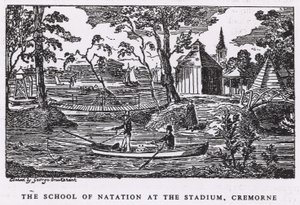 The School of Nation på stadion, Cremorne Gardens af George Cruikshank